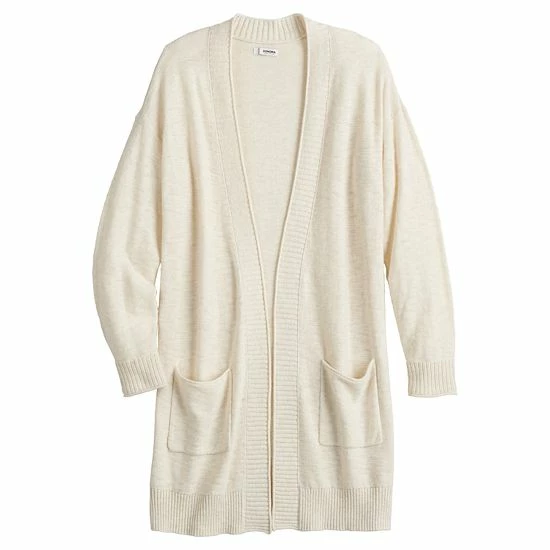 Women's Sonoma Goods For Life® Favorite Long Sleeve Cardigan Burgundy 5 Women's Sonoma Goods For Life® Favorite Long Sleeve Cardigan Burgundy - Image 3