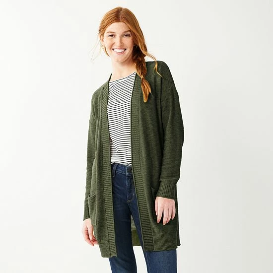 Women's Sonoma Goods For Life® Favorite Long Sleeve Cardigan Burgundy 15 Women's Sonoma Goods For Life® Favorite Long Sleeve Cardigan Burgundy - Image 13