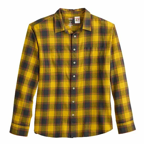 Men's Sonoma Goods For Life® Adaptive & Easy Dressing Flannel Shirt Gold Black Plaid 6 Men's Sonoma Goods For Life® Adaptive & Easy Dressing Flannel Shirt Gold Black Plaid - Image 4