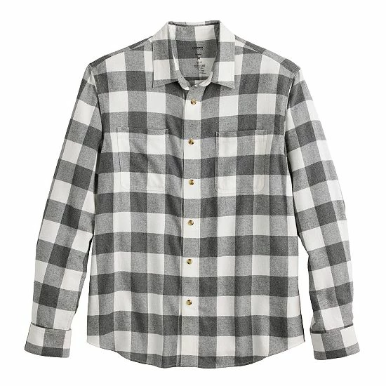 Men's Sonoma Goods For Life® Adaptive & Easy Dressing Flannel Shirt Gold Black Plaid 14 Men's Sonoma Goods For Life® Adaptive & Easy Dressing Flannel Shirt Gold Black Plaid - Image 12
