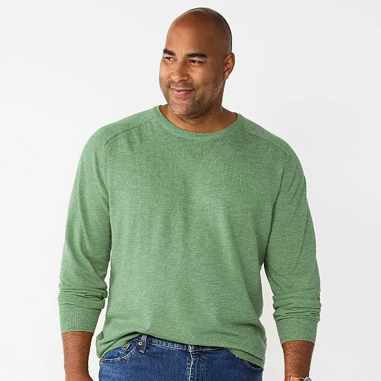 Big & Tall Sonoma Goods For Life® Fine-Gauged Sweater Green 4 Big & Tall Sonoma Goods For Life® Fine-Gauged Sweater Green - Image 2