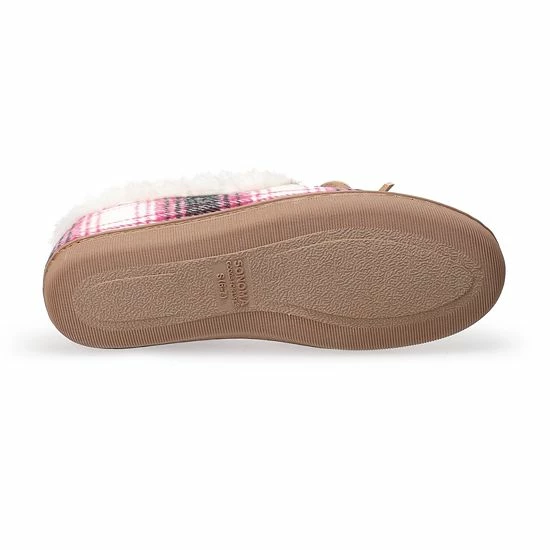 Women's Sonoma Goods For Life® Plaid Felt Moccasins Dark Pink Ivory Plaid 6 Women's Sonoma Goods For Life® Plaid Felt Moccasins Dark Pink Ivory Plaid - Image 4