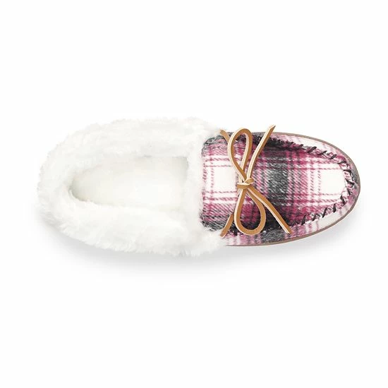 Women's Sonoma Goods For Life® Plaid Felt Moccasins Dark Pink Ivory Plaid 7 Women's Sonoma Goods For Life® Plaid Felt Moccasins Dark Pink Ivory Plaid - Image 5