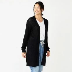 Petite Sonoma Goods For Life® Favorite Long Sleeve Cardigan Black