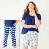 Plus Size Sonoma Goods For Life® 3-pc. Pajama Top, Pajama Pants & Pajama Shorts Sleep Set Blue Stripe Heart -Sonoma Goods For Life shop unnamed file 3421