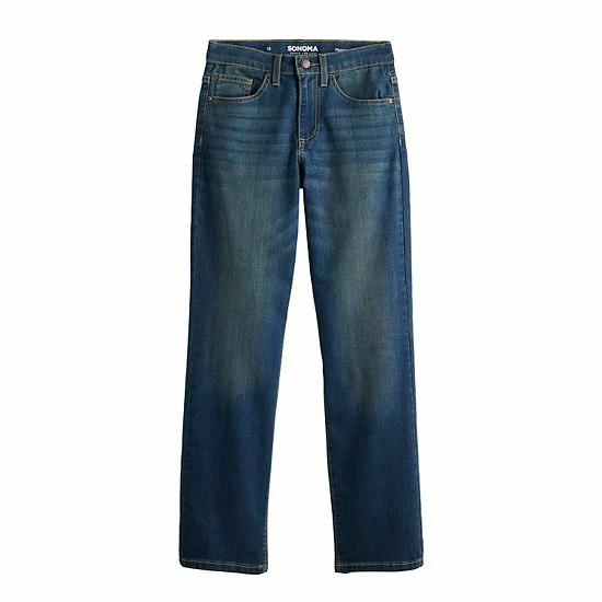Boys 7-20 Sonoma Goods For Life® Flexwear Loose Straight Jeans Medium Wash 5 Boys 7-20 Sonoma Goods For Life® Flexwear Loose Straight Jeans Medium Wash - Image 3