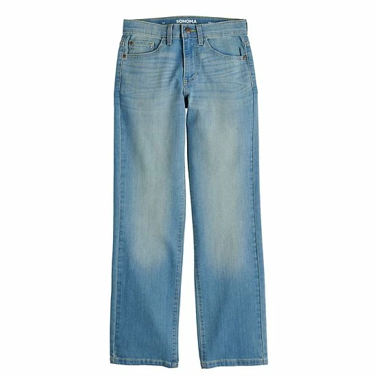 Boys 7-20 Sonoma Goods For Life® Flexwear Loose Straight Jeans Medium Wash 6 Boys 7-20 Sonoma Goods For Life® Flexwear Loose Straight Jeans Medium Wash - Image 4