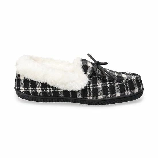 Women's Sonoma Goods For Life® Plaid Felt Moccasin Red Black Plaid 4 Women's Sonoma Goods For Life® Plaid Felt Moccasin Red Black Plaid - Image 2