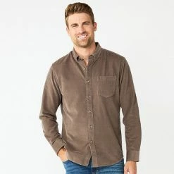 Men's Sonoma Goods For Life® Perfect-Length Button-Down Shirt Blue Plaid Check -Sonoma Goods For Life shop unnamed file 349