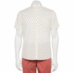 Men's Sonoma Goods For Life® Short Sleeve Perfect Length Button-Down Shirt Olive Waves -Sonoma Goods For Life shop unnamed file 3494