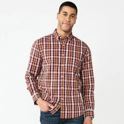 Men's Sonoma Goods For Life® Perfect-Length Button-Down Shirt Blue Plaid Check -Sonoma Goods For Life shop unnamed file 353