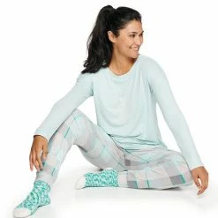 Petite Sonoma Goods For Life® 3-pc. Pajama Top, Pajama Pants & Socks Set Navy Day Dreams -Sonoma Goods For Life shop unnamed file 3532