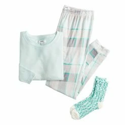 Petite Sonoma Goods For Life® 3-pc. Pajama Top, Pajama Pants & Socks Set Navy Day Dreams -Sonoma Goods For Life shop unnamed file 3533
