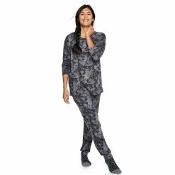 Petite Sonoma Goods For Life® 3-pc. Pajama Top, Pajama Pants & Socks Set Navy Day Dreams -Sonoma Goods For Life shop unnamed file 3536