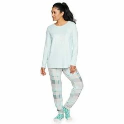 Petite Sonoma Goods For Life® 3-pc. Pajama Top, Pajama Pants & Socks Set Navy Day Dreams -Sonoma Goods For Life shop unnamed file 3543