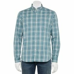 Men's Sonoma Goods For Life® Perfect-Length Button-Down Shirt Blue Plaid Check -Sonoma Goods For Life shop unnamed file 357