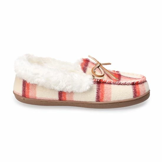 Women's Sonoma Goods For Life® Ivory Plaid Moccasins Teal Ivory Plaid 4 Women's Sonoma Goods For Life® Ivory Plaid Moccasins Teal Ivory Plaid - Image 2
