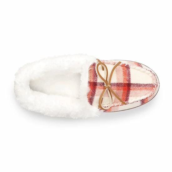 Women's Sonoma Goods For Life® Ivory Plaid Moccasins Teal Ivory Plaid 6 Women's Sonoma Goods For Life® Ivory Plaid Moccasins Teal Ivory Plaid - Image 4