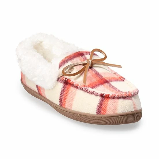 Women's Sonoma Goods For Life® Ivory Plaid Moccasins Teal Ivory Plaid 8 Women's Sonoma Goods For Life® Ivory Plaid Moccasins Teal Ivory Plaid - Image 6