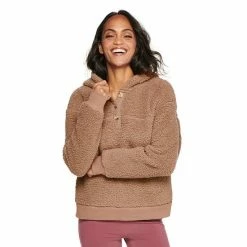 Women's Sonoma Goods For Life® Henley Sherpa Hoodie Mauve -Sonoma Goods For Life shop unnamed file 3660
