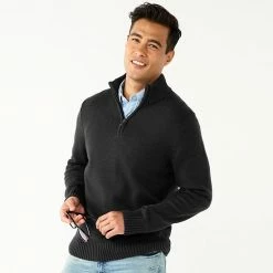 Men's Sonoma Goods For Life® Quarter-Zip Sweater Black -Sonoma Goods For Life shop unnamed file 371