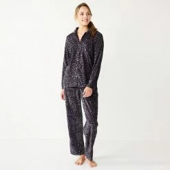 Women's Sonoma Goods For Life® Velour Pajama Shirt & Pajama Pants Sleep Set Black Leopard 22 Women's Sonoma Goods For Life® Velour Pajama Shirt & Pajama Pants Sleep Set Black Leopard -Sonoma Goods For Life shop unnamed file 3765