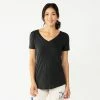 Women's Sonoma Goods For Life® Essential V-Neck Tee Patchwork Print