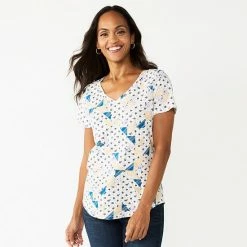 Women's Sonoma Goods For Life® Essential V-Neck Tee Patchwork Print -Sonoma Goods For Life shop unnamed file 3798