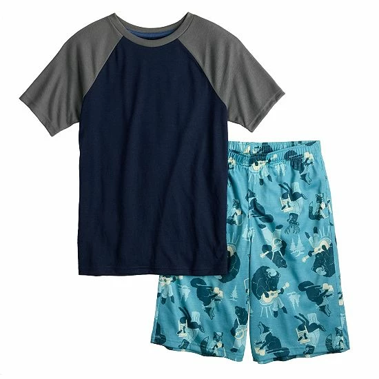 Boys 5-16 Sonoma Goods For Life® Top & Shorts Pajama Set Blue Wildlife 10 Boys 5-16 Sonoma Goods For Life® Top & Shorts Pajama Set Blue Wildlife - Image 8