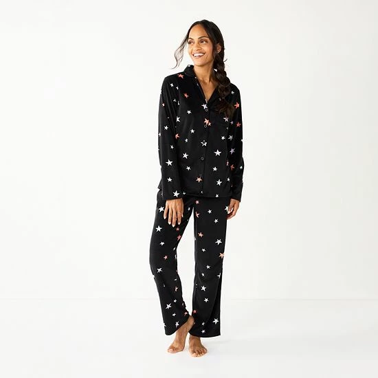 Petite Sonoma Goods For Life® Velour Pajama Shirt & Pajama Pants Sleep Set Ivory Fun Fisle 8 Petite Sonoma Goods For Life® Velour Pajama Shirt & Pajama Pants Sleep Set Ivory Fun Fisle - Image 6