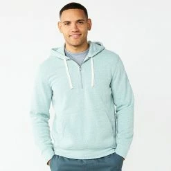 Men's Sonoma Goods For Life® Quarter-Zip Hoodie Green -Sonoma Goods For Life shop unnamed file 3893