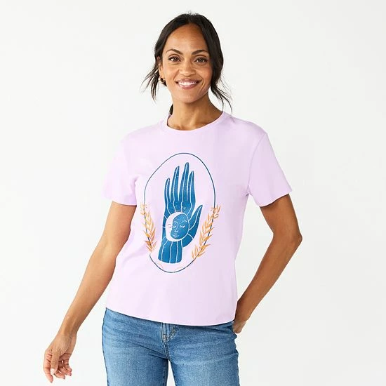 Women's Sonoma Goods For Life® Relaxed Graphic Tee Purple Cosmic Hand 16 Women's Sonoma Goods For Life® Relaxed Graphic Tee Purple Cosmic Hand - Image 14