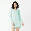 Women's Sonoma Goods For Life® Knit Henley Long Sleeve Sleepshirt Medium Charcoal