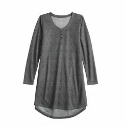 Women's Sonoma Goods For Life® Knit Henley Long Sleeve Sleepshirt Medium Charcoal 11 Women's Sonoma Goods For Life® Knit Henley Long Sleeve Sleepshirt Medium Charcoal -Sonoma Goods For Life shop unnamed file 3947