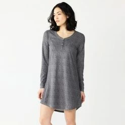 Women's Sonoma Goods For Life® Knit Henley Long Sleeve Sleepshirt Medium Charcoal 13 Women's Sonoma Goods For Life® Knit Henley Long Sleeve Sleepshirt Medium Charcoal -Sonoma Goods For Life shop unnamed file 3949