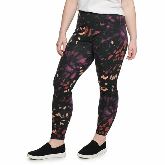 Plus Size Sonoma Goods For Life® Midrise Leggings Gray Geo Floral 5 Plus Size Sonoma Goods For Life® Midrise Leggings Gray Geo Floral - Image 3