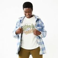 Women's Sonoma Goods For Life® Cozy Shacket Black Plaid