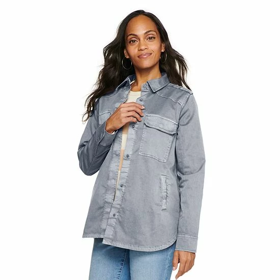 Women's Sonoma Goods For Life® Utility Shirt Jacket Pitch Black 9 Women's Sonoma Goods For Life® Utility Shirt Jacket Pitch Black - Image 7