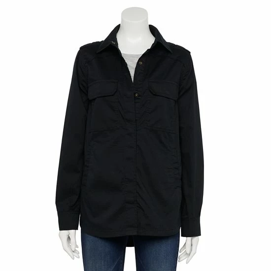 Women's Sonoma Goods For Life® Utility Shirt Jacket Pitch Black 11 Women's Sonoma Goods For Life® Utility Shirt Jacket Pitch Black - Image 9