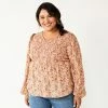 Plus Size Sonoma Goods For Life® Smocked Bodice Peasant Top Wine Red -Sonoma Goods For Life shop unnamed file 4069