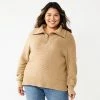 Plus Size Sonoma Goods For Life® Quarter Zip Sweater Mauve