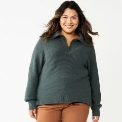 Plus Size Sonoma Goods For Life® Quarter Zip Sweater Mauve -Sonoma Goods For Life shop unnamed file 4152