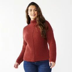 Women's Sonoma Goods For Life® Exposed Seaming Mockneck Sweater Marsala Flower -Sonoma Goods For Life shop unnamed file 4205