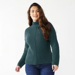 Women's Sonoma Goods For Life® Exposed Seaming Mockneck Sweater Marsala Flower -Sonoma Goods For Life shop unnamed file 4206