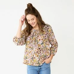 Women's Sonoma Goods For Life® Ruffle Shoulder Peasant Top Blue Vintage Floral -Sonoma Goods For Life shop unnamed file 4241