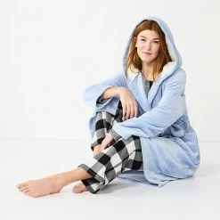 Women's Sonoma Goods For Life® Hooded Plush Long Robe Navy -Sonoma Goods For Life shop unnamed file 4247