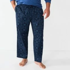 Big & Tall Sonoma Goods For Life® Brushed Poplin Sleep Pants Blue All Over Dye -Sonoma Goods For Life shop unnamed file 4299