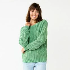 Women's Sonoma Goods For Life® Textured Drop-Shoulder Sweater Blue -Sonoma Goods For Life shop unnamed file 432