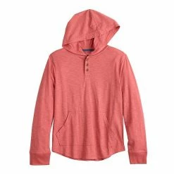 Boys 8-20 Sonoma Goods For Life® Supersoft Henley Hoodie In Regular & Husky Strawberry Parlor -Sonoma Goods For Life shop unnamed file 4320