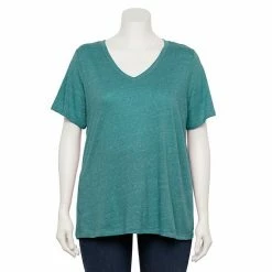 Plus Size Sonoma Goods For Life® Everyday V-Neck Tee Grey Dye Stripe -Sonoma Goods For Life shop unnamed file 4360